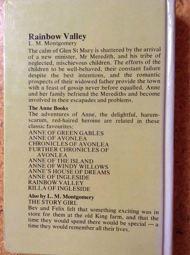 Rainbow Valley - Lucy Maud Montgomery ([London] : Angus and Robertson - Hardcover) book collectible [Barcode 9780207131738] - Main Image 2