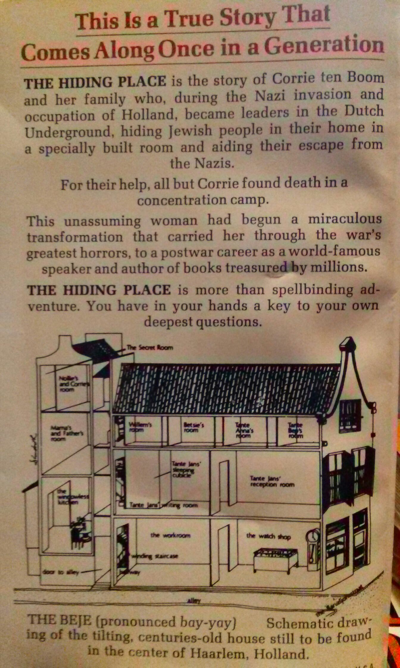 The Hiding Place - Corrie Ten Boom (Spire Books - Paperback) book collectible [Barcode 9780800781569] - Main Image 2