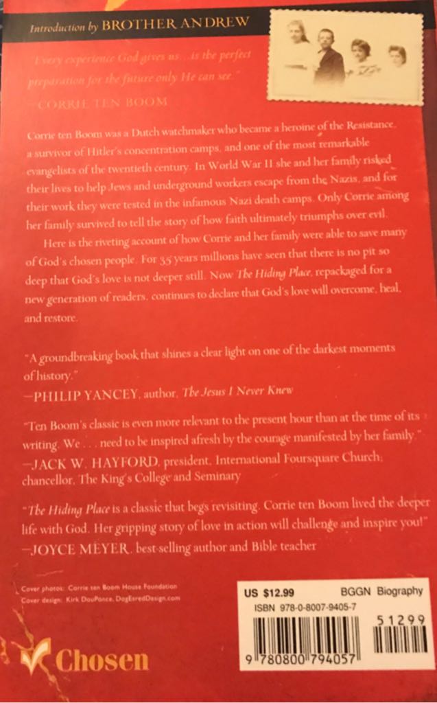 The Hiding Place - John Sherrill (Chosen Books - Paperback) book collectible [Barcode 9780800794057] - Main Image 2