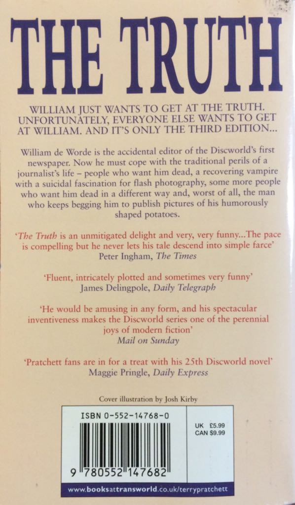 The Truth (Discworld, #25) - Terry (Corgi - Paperback) book collectible [Barcode 9780552147682] - Main Image 2