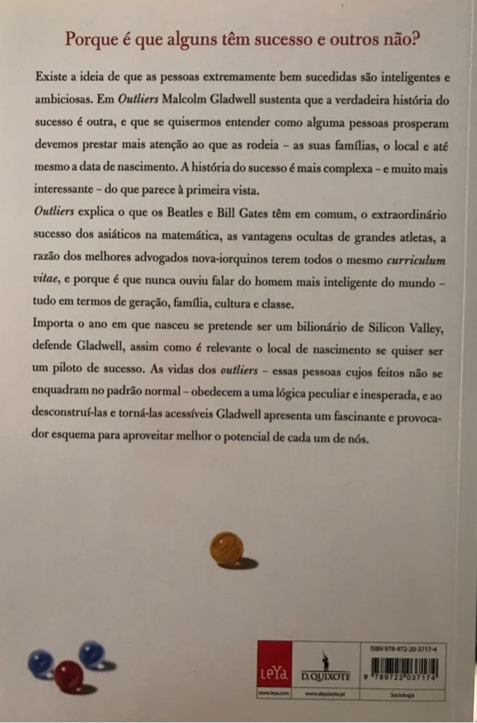Outliers - Malcolm Gladwell (Piblicações D. Quixote - Audiobook) book collectible [Barcode 9789722037174] - Main Image 2