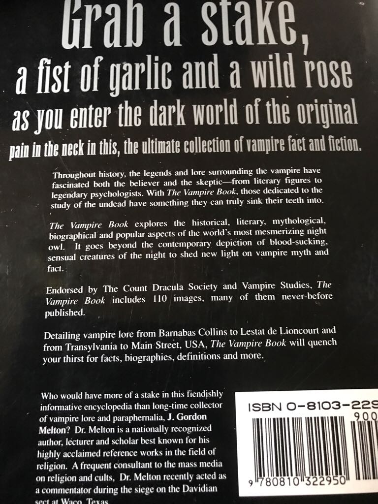 The Vampire Book - J. Gordon Melton (Visible Ink Press - Paperback) book collectible [Barcode 9780810322950] - Main Image 2