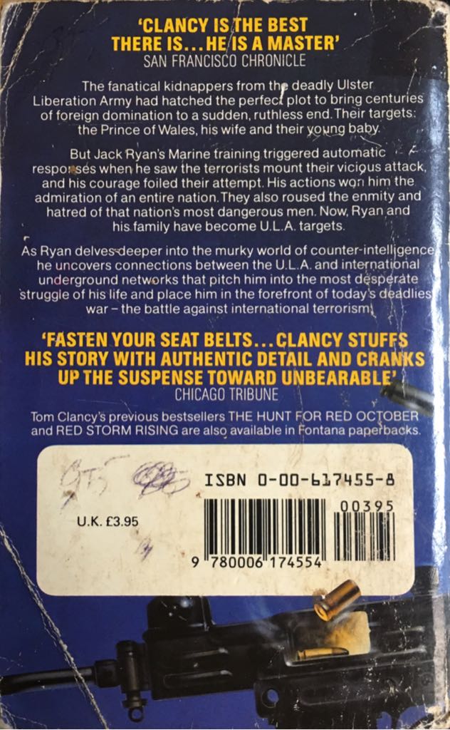 Patriot Games - Tom Clancy (Berkley Publishing - Paperback) book collectible [Barcode 9780006174554] - Main Image 2