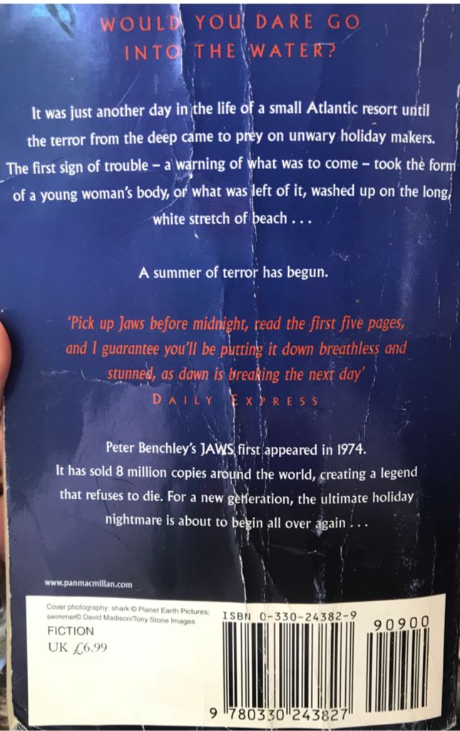 Jaws - Peter Benchley (Pan - Paperback) book collectible [Barcode 9780330243827] - Main Image 2