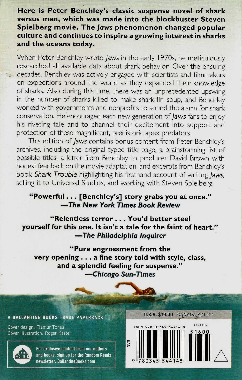 Jaws - Peter Benchley (Ballantine - Paperback) book collectible [Barcode 9780345544148] - Main Image 2