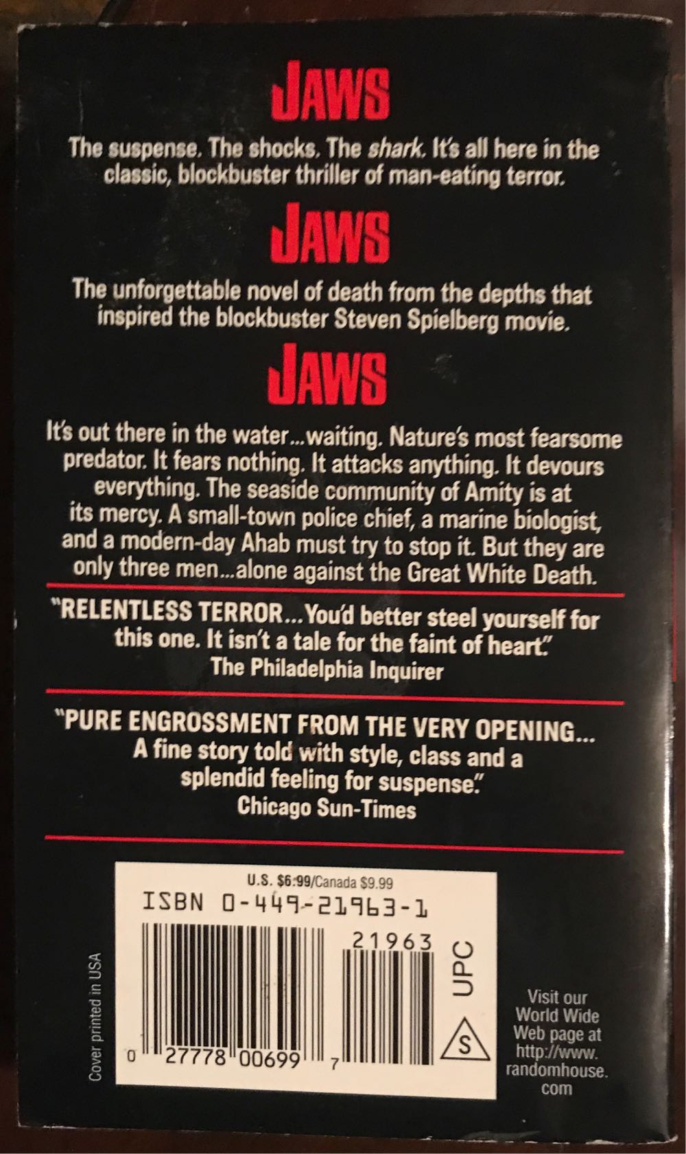 Jaws - Peter Benchley (Ballentine - Paperback) book collectible [Barcode 9780449219638] - Main Image 4