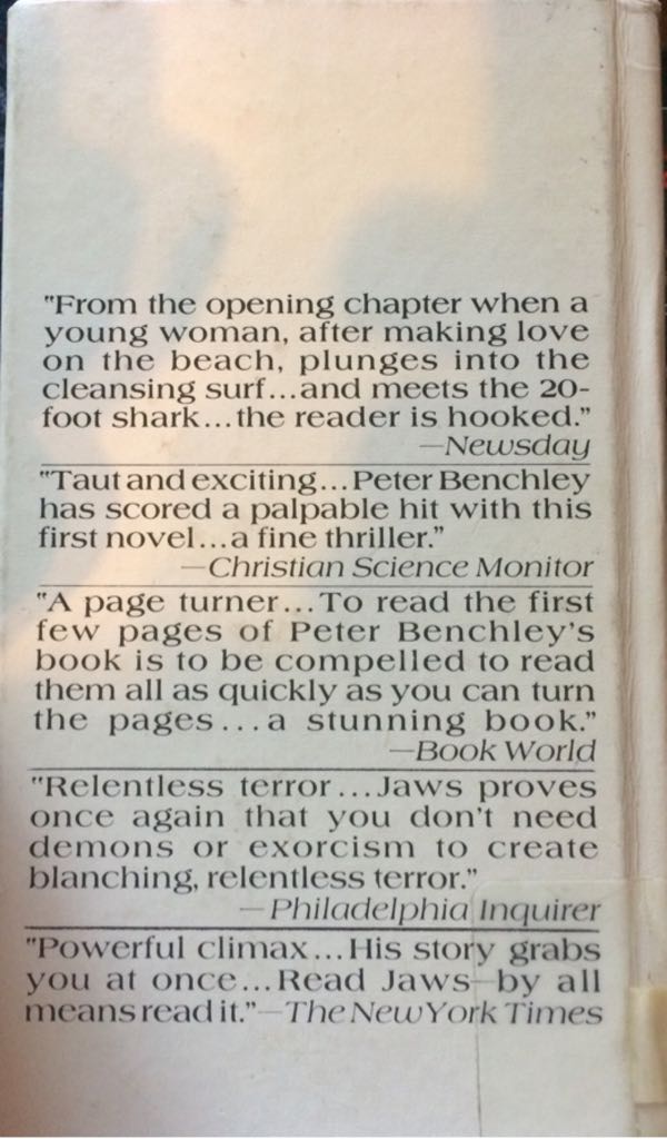 Jaws  (Bantam - Hardcover) book collectible [Barcode 9780553204650] - Main Image 2