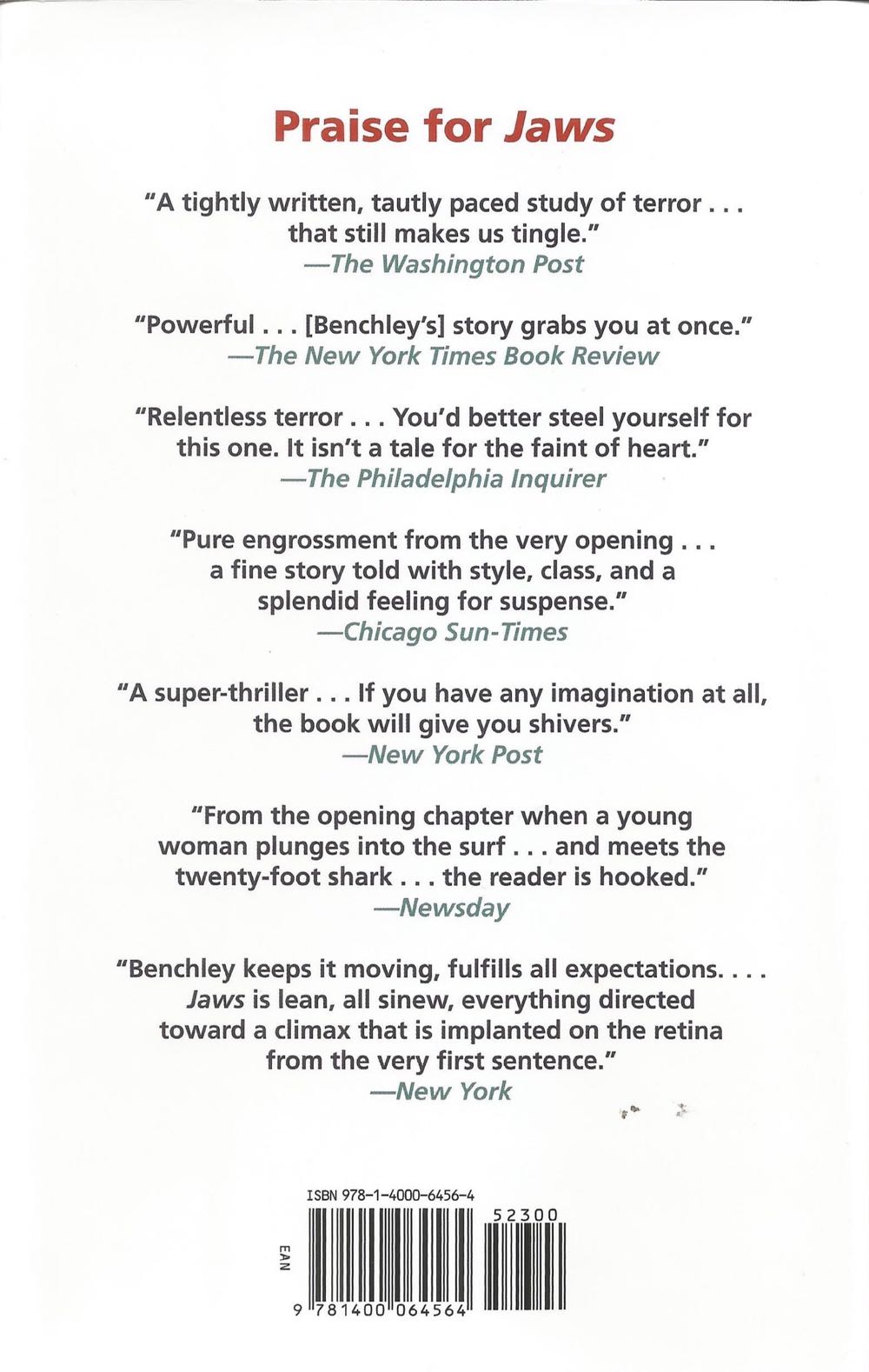 Jaws 50th Anniversary Edition - Peter Benchley (Random House - Hardcover) book collectible [Barcode 9781400064564] - Main Image 2