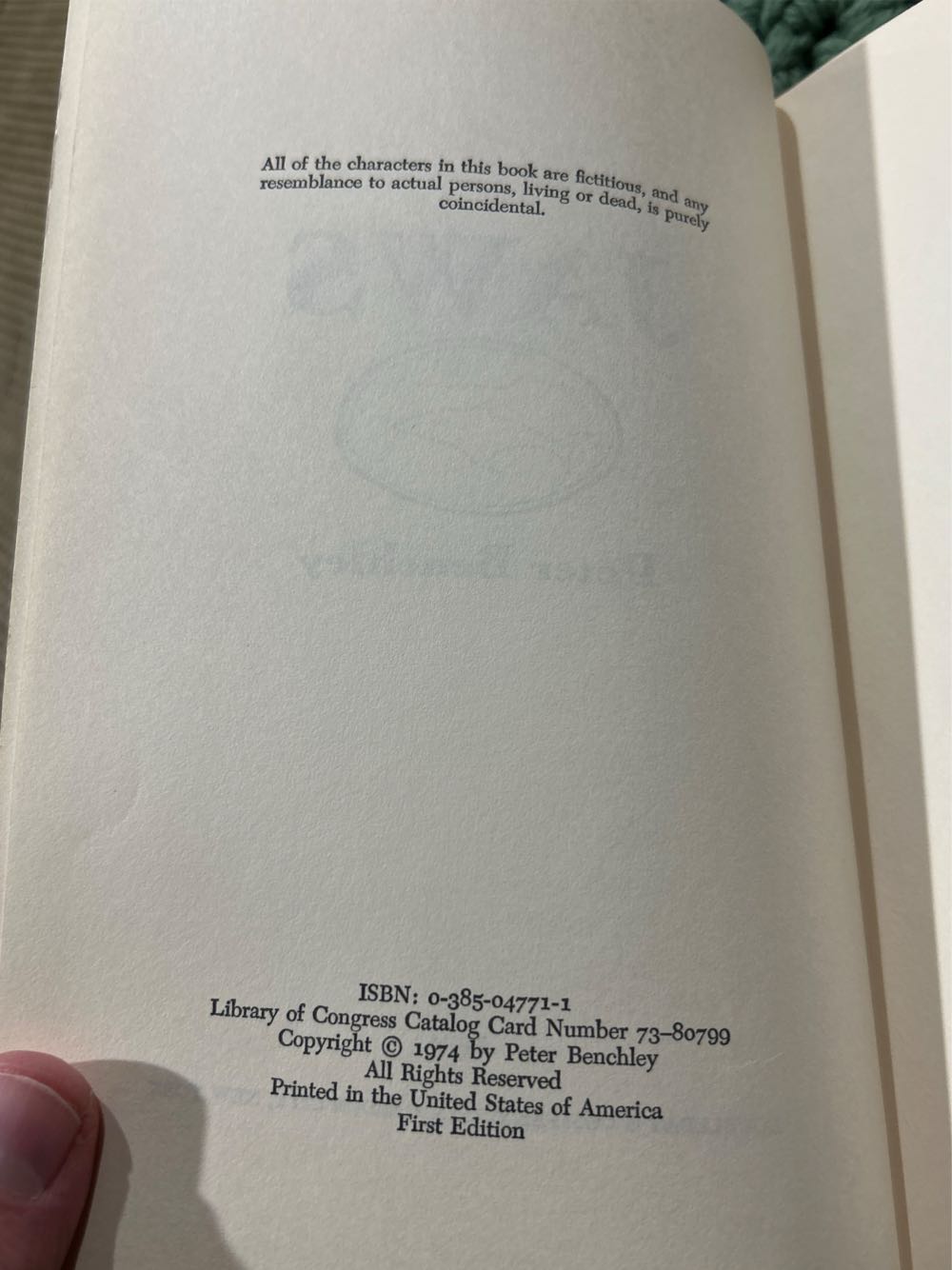 Jaws - Peter Benchley (Doubleday - Hardcover) book collectible - Main Image 3