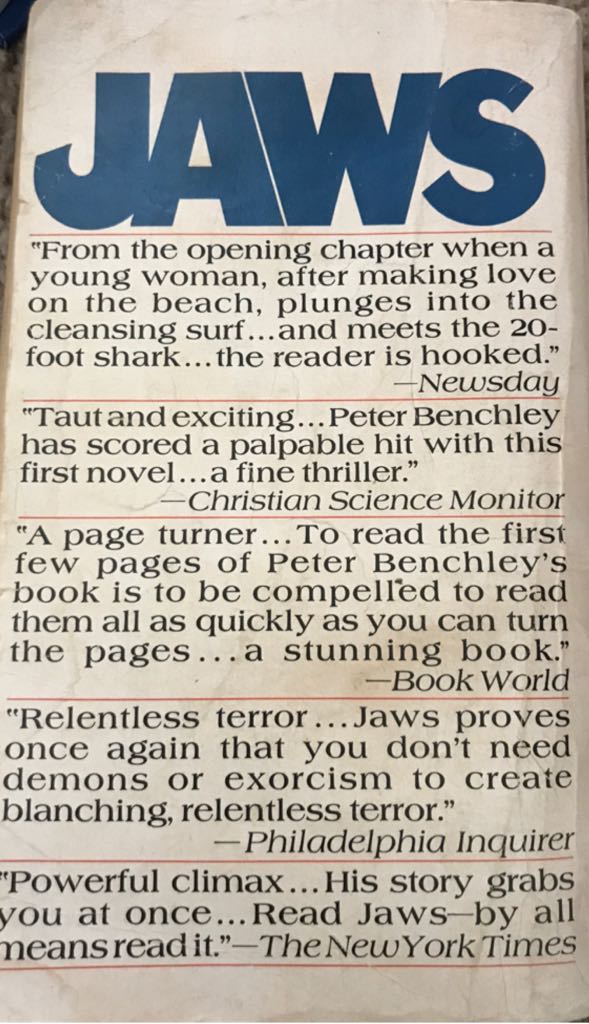 Jaws - Peter Benchley (A Bantam Book - Paperback) book collectible - Main Image 2