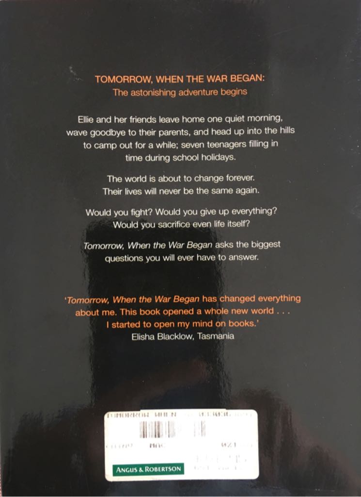 Tomorrow When The War Began - John Marsden (Pan Macmillan Australia - Paperback) book collectible [Barcode 9780330363891] - Main Image 2