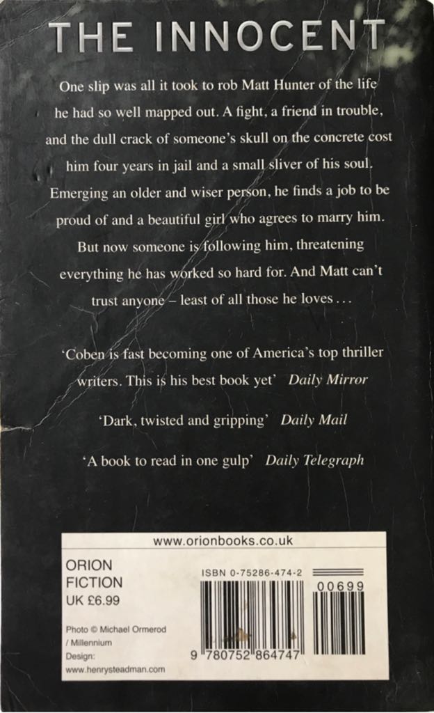 The Innocent - Harlan Coben (Orion Books - Paperback) book collectible [Barcode 9780752864747] - Main Image 2