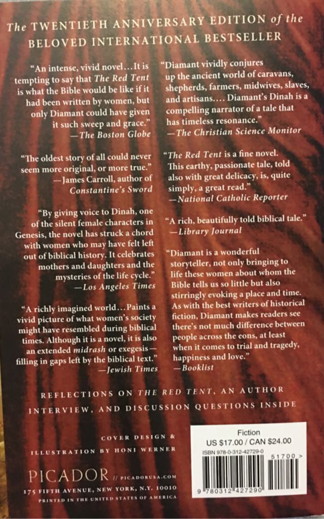 The Red Tent - Anita Diamant (Picador - Paperback) book collectible [Barcode 9780312427290] - Main Image 2