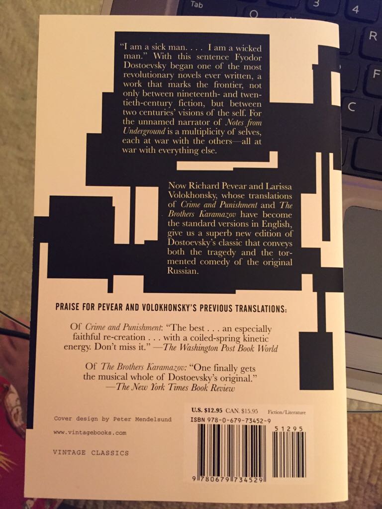 Notes from Underground - Fyodor Dostoevsky (Vintage - Paperback) book collectible [Barcode 9780679734529] - Main Image 2