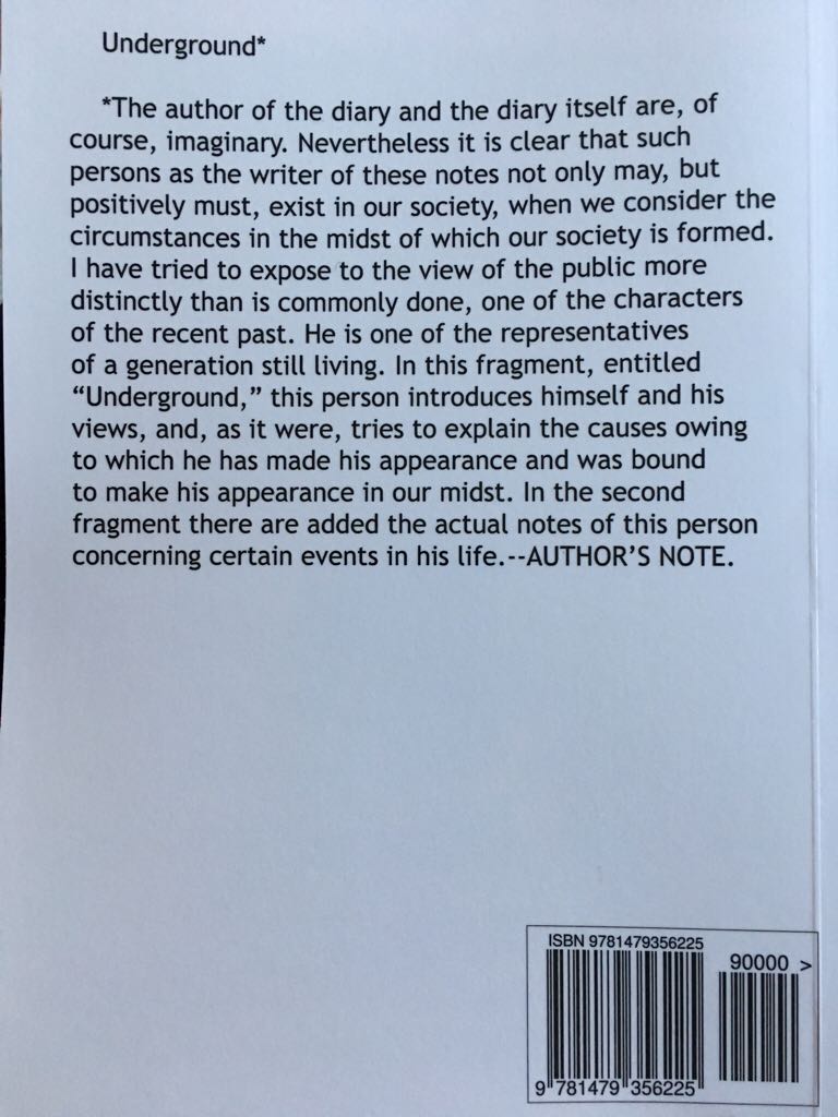 Notes From The Underground - Fyodor Dostoyevsky (Loki’s Publishing - Paperback) book collectible [Barcode 9781479356225] - Main Image 2