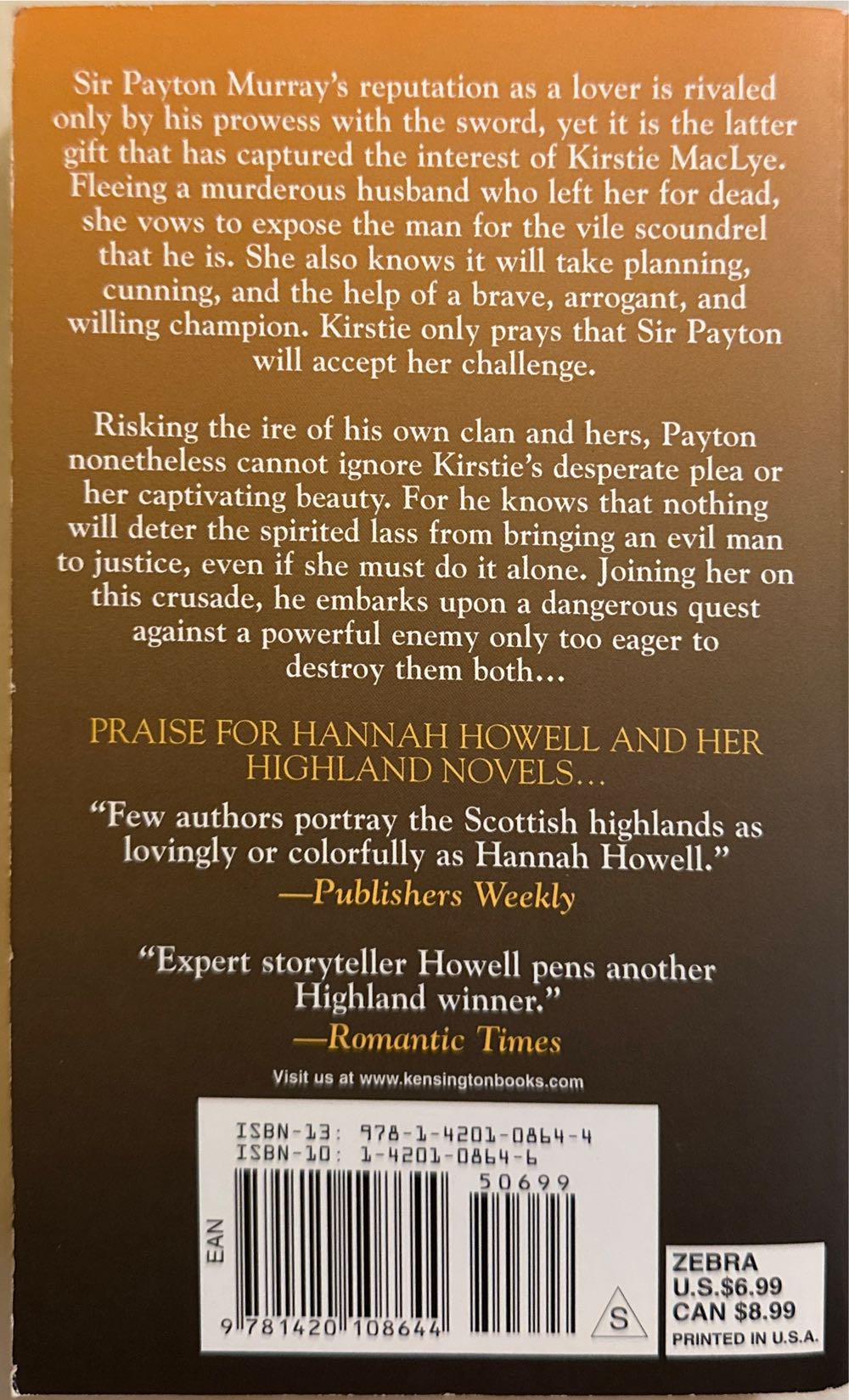 Highland Angel - Hannah Howell (Zebra Historical Romance - Audiobook) book collectible [Barcode 9781420108644] - Main Image 2