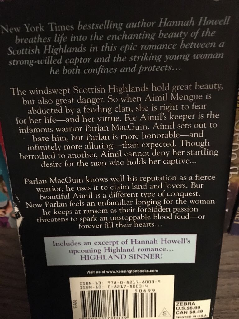 Highland Captive - Hannah Howell (Zebra - Paperback) book collectible [Barcode 9780821780039] - Main Image 2