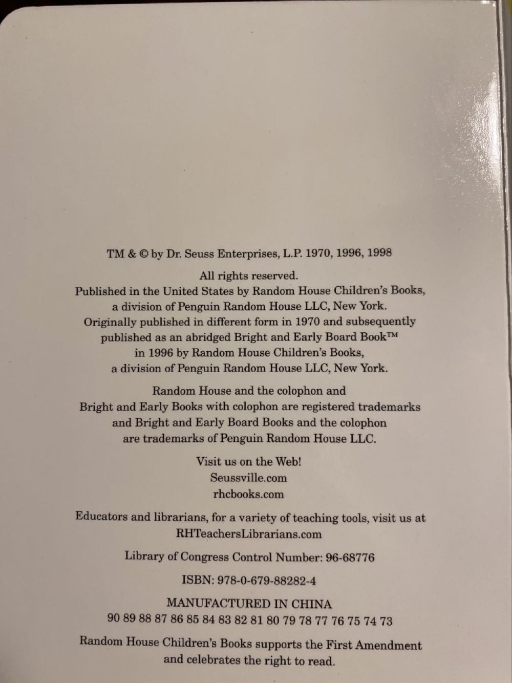 Dr. Seuss: Mr. Brown Can Moo! Can You? - Dr. Seuss (Random House - Board Book) book collectible [Barcode 9780679882824] - Main Image 3