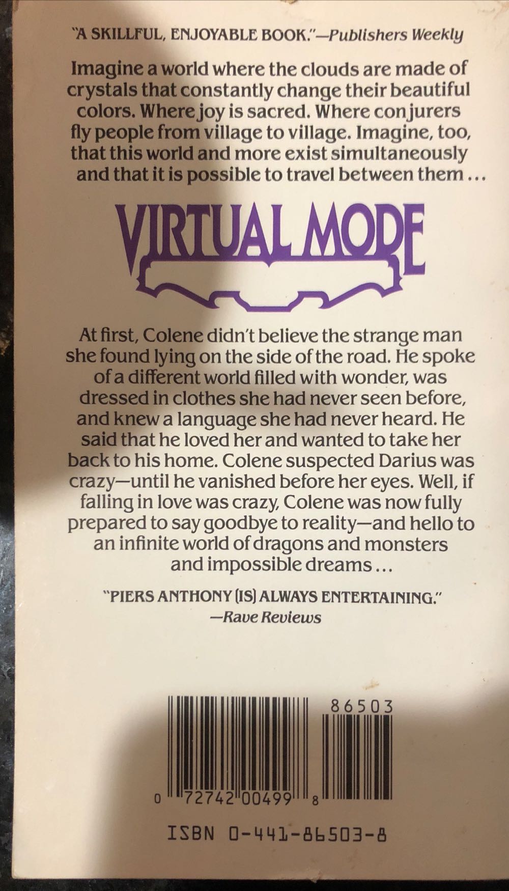 Virtual Mode - Piers Anthony (Ace - Paperback) book collectible [Barcode 9780441865031] - Main Image 2