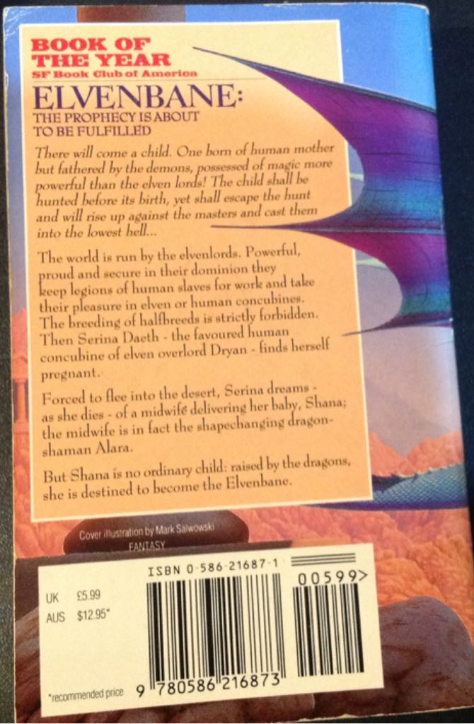 The Elvenbane - Mercedes Lackey (HarperCollins - Paperback) book collectible [Barcode 9780586216873] - Main Image 2