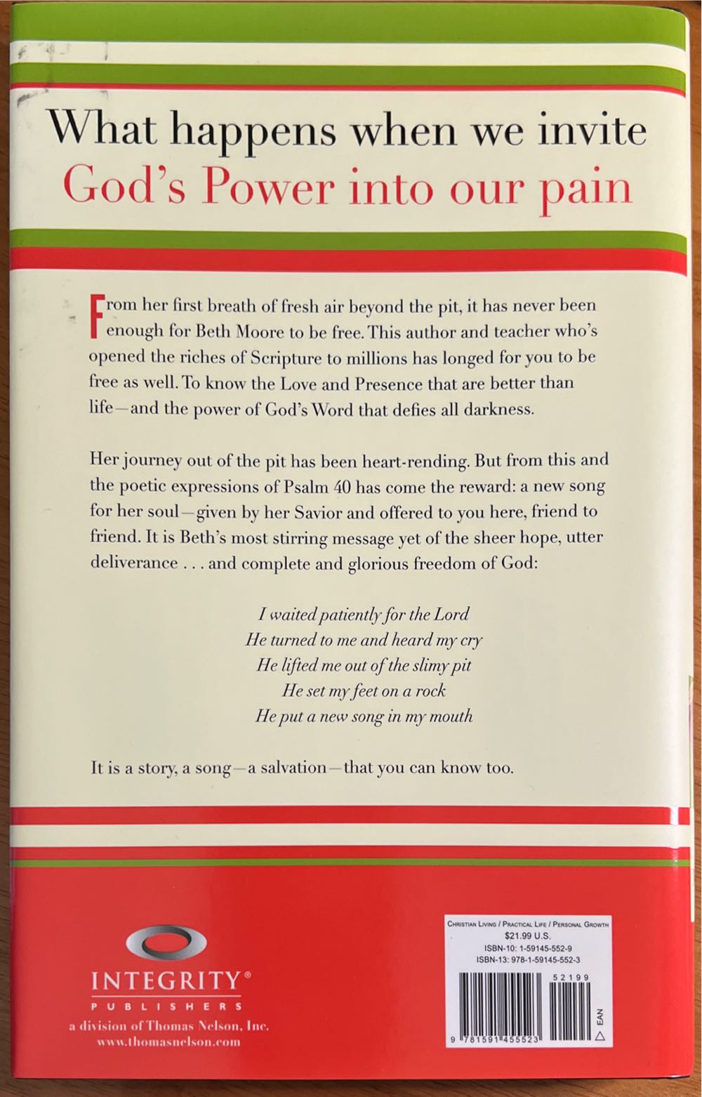 Get Out Of That Pit - Beth Moore (Thomas Nelson - Hardcover) book collectible [Barcode 9781591455523] - Main Image 2