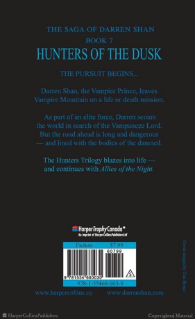 Hunters Of The Dusk - Darren Shan (Trade Paperback) book collectible [Barcode 9781554680610] - Main Image 2