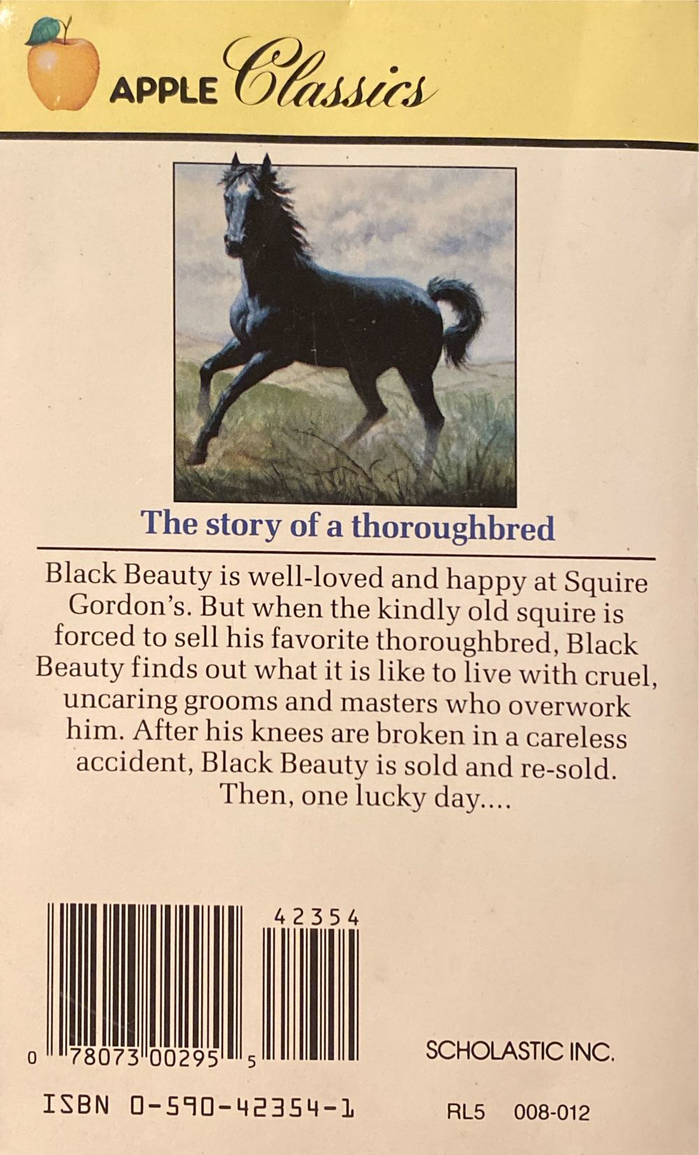 Black Beauty - Anna Sewell (Scholastic Inc. - Paperback) book collectible [Barcode 9780590423540] - Main Image 2