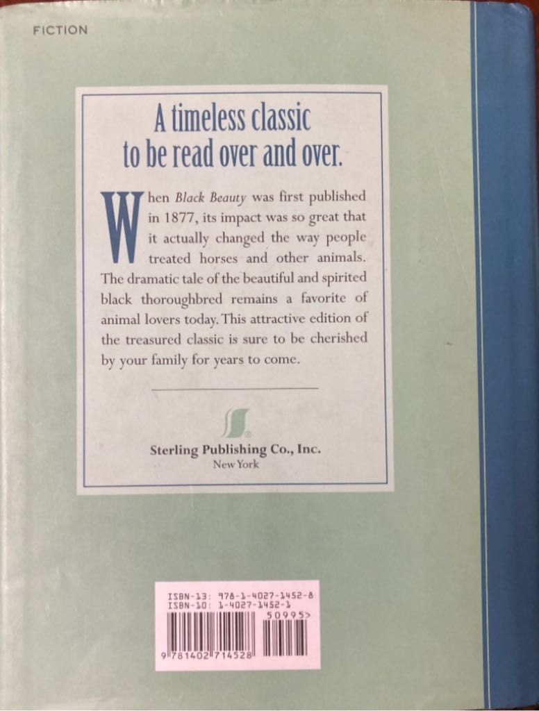 Black Beauty - Anna Sewell (Sterling Publishing Company, Inc.) book collectible [Barcode 9781402714528] - Main Image 2