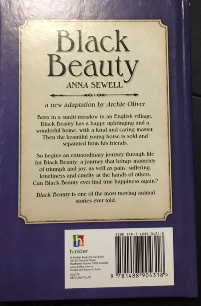 Black Beauty - Anna Sewell (Hinkler Books (AU)) book collectible [Barcode 9781488904318] - Main Image 2