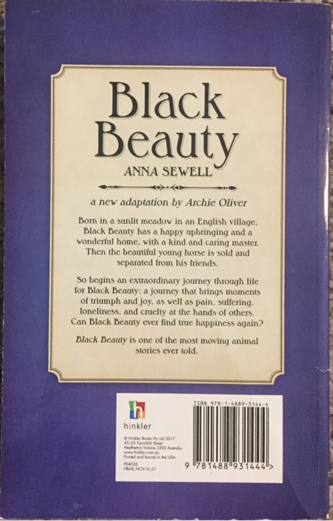 Black Beauty - Anna Sewell (Paperback) book collectible [Barcode 9781488931444] - Main Image 2