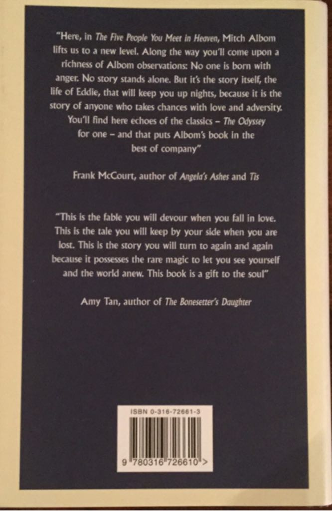 Five People You Meet In Heaven, The - Mitch Albom (Little, Brown and Company - Hardcover) book collectible [Barcode 0786868716] - Main Image 2