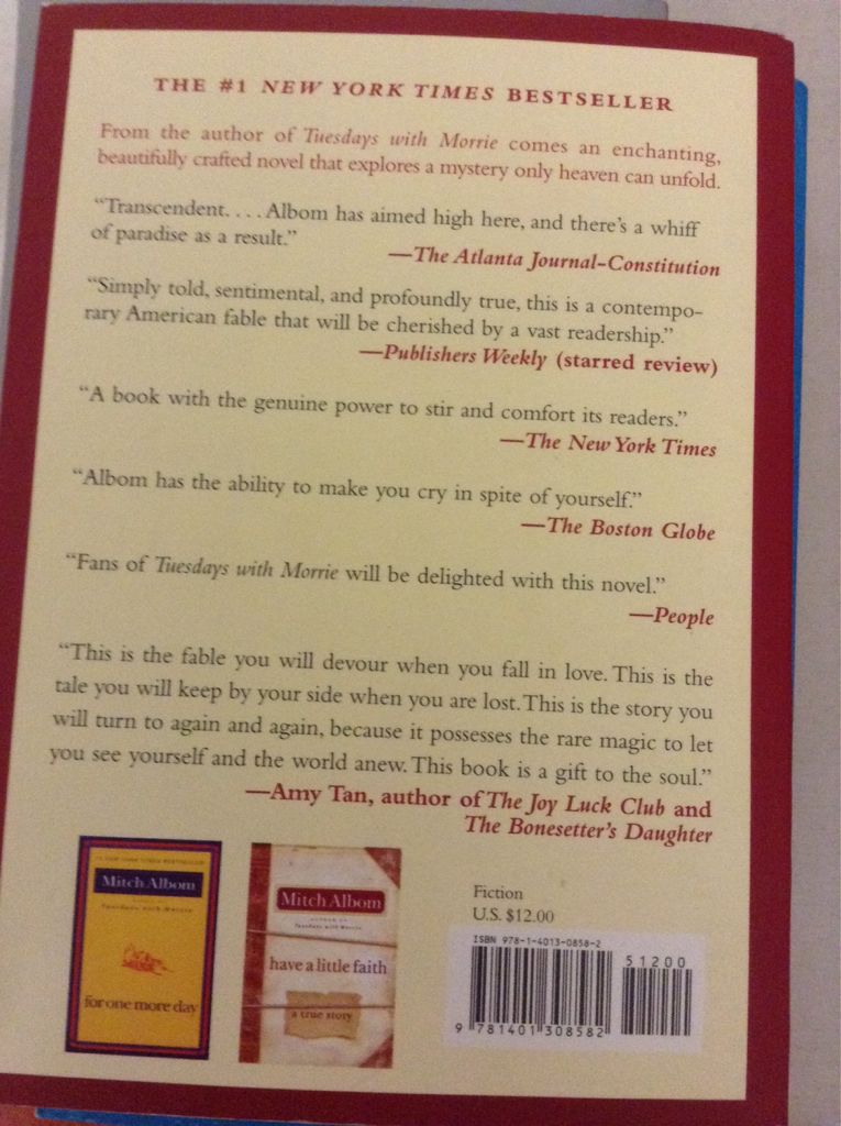 Five People You Meet in Heaven - Mitch Albom (Hyperion - Paperback) book collectible [Barcode 9781401308582] - Main Image 2
