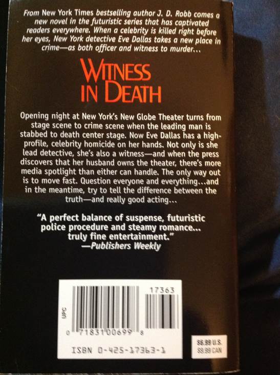 Witness In Death - J. D. Robb (Berkley Publishing Group - Paperback) book collectible [Barcode 9780425173633] - Main Image 2