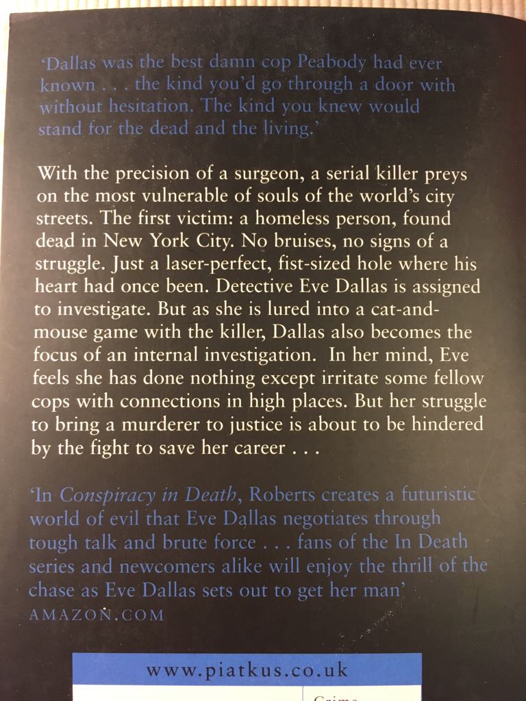 Conspiracy In Death (8) - J.D. Robb (A1bazaar) book collectible [Barcode 9780749934170] - Main Image 2
