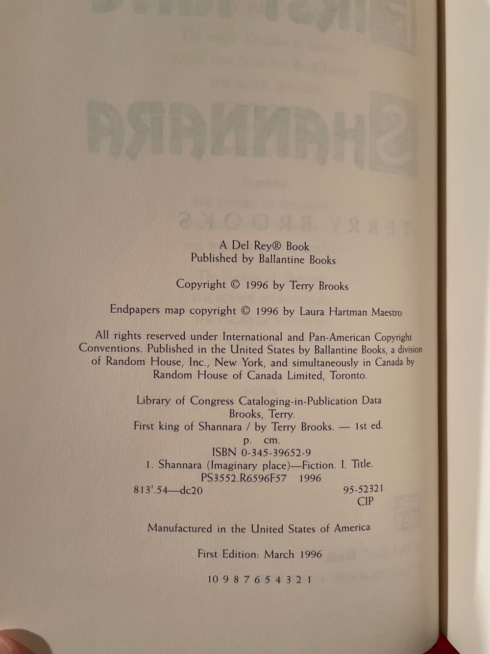 First King of Shannara - Terry Brooks (Del Rey - Hardcover) book collectible [Barcode 9780345396525] - Main Image 3