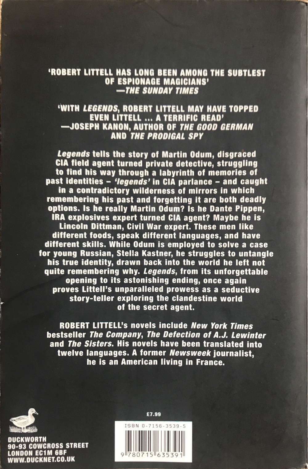 Legends - Robert Littell (Duckworth - Paperback) book collectible [Barcode 9780715635391] - Main Image 2