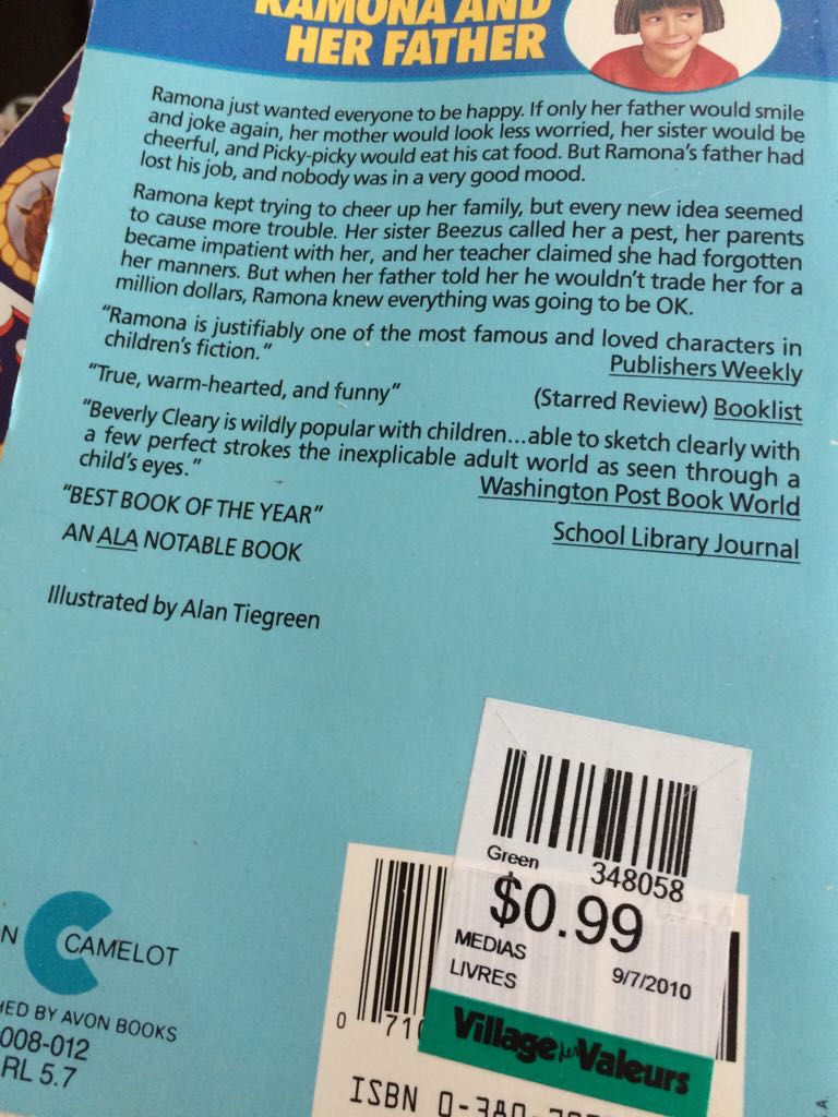 Ramona And Her Father  book collectible - Main Image 2