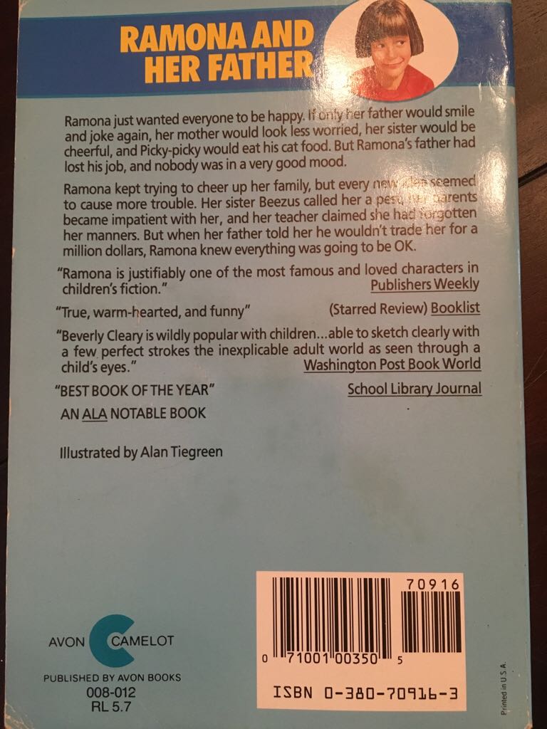 Ramona And Her Father  book collectible - Main Image 2