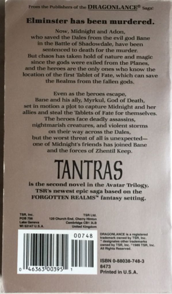 #2:Tantras - Richard Awlinson (Wizards of the Coast - Paperback) book collectible [Barcode 9780880387484] - Main Image 2