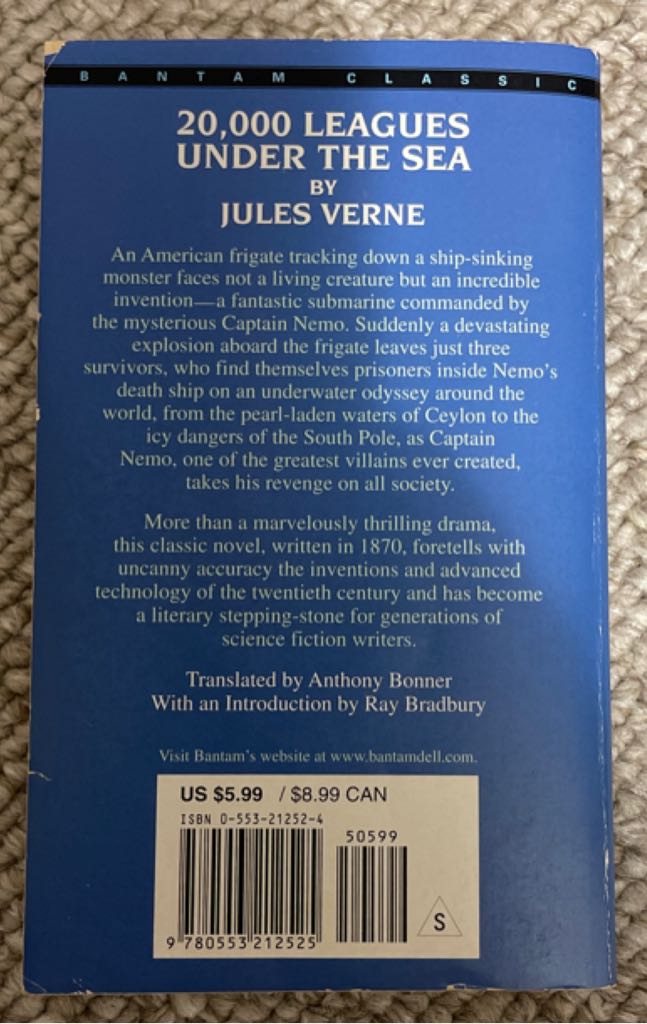 20,000 Leagues Under The Sea - Jules Verne (A Bantam Book - Paperback) book collectible [Barcode 9780553212525] - Main Image 2