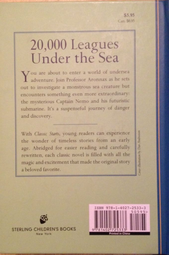 Classic Starters: 20,000 Leagues Under The Sea - Jules Verne (Sterling Publishing Company, Inc. - Hardcover) book collectible [Barcode 9781402725333] - Main Image 2