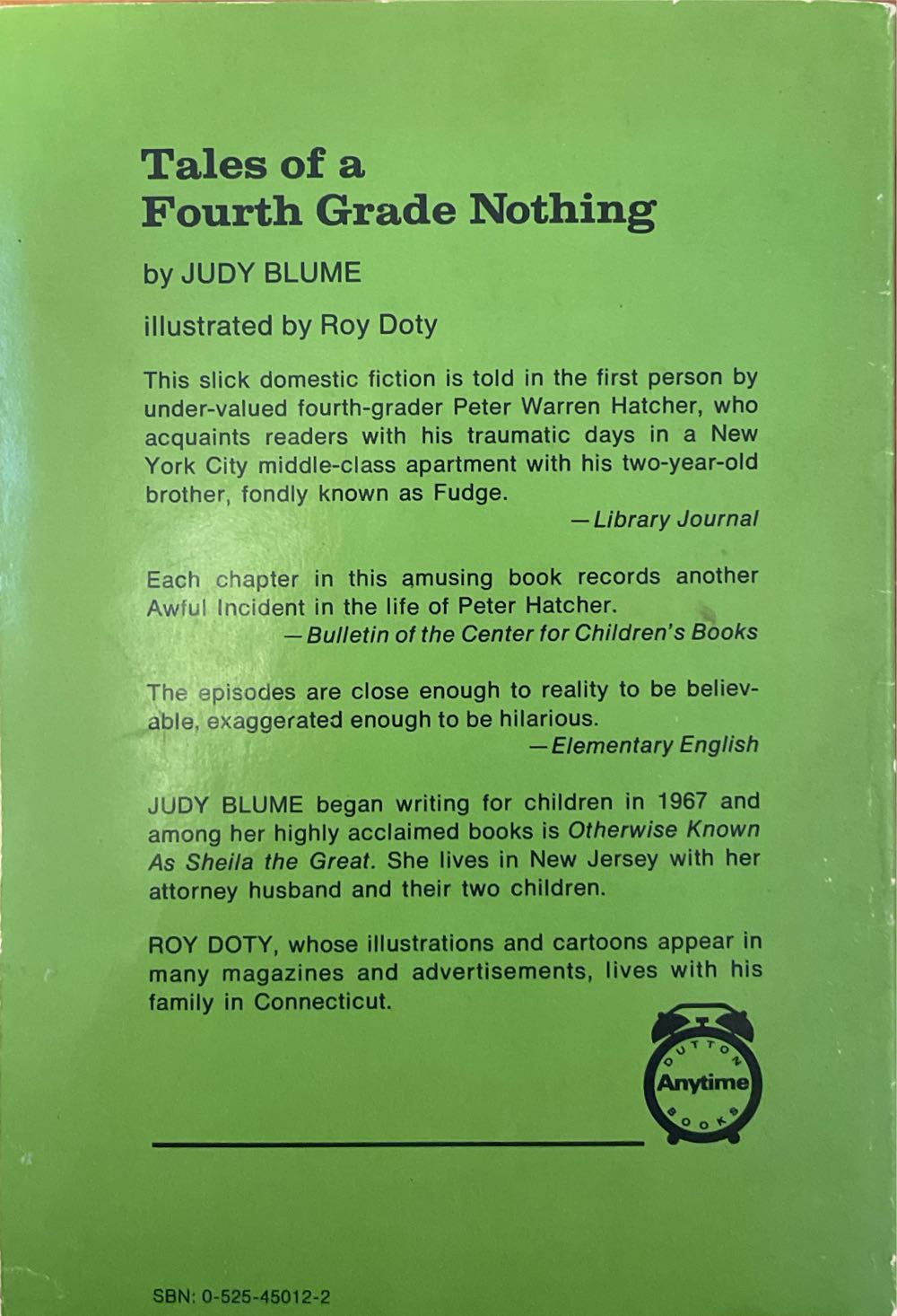 Tales Of A Fourth Grade Nothing - Judy Blume (dutton anytime books) book collectible [Barcode 9780525450122] - Main Image 2