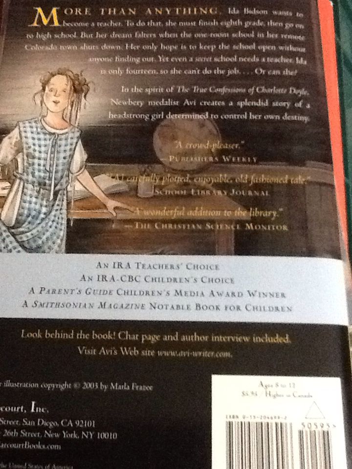 The Secret School - Avi (Harcourt, Inc. - Paperback) book collectible [Barcode 9780152046996] - Main Image 2