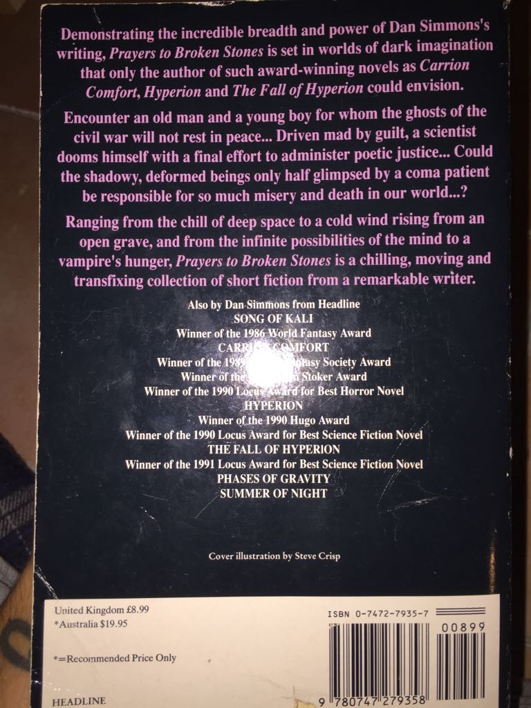 Prayers To Broken Stones - Simmons, Dan book collectible [Barcode 9780747279358] - Main Image 2