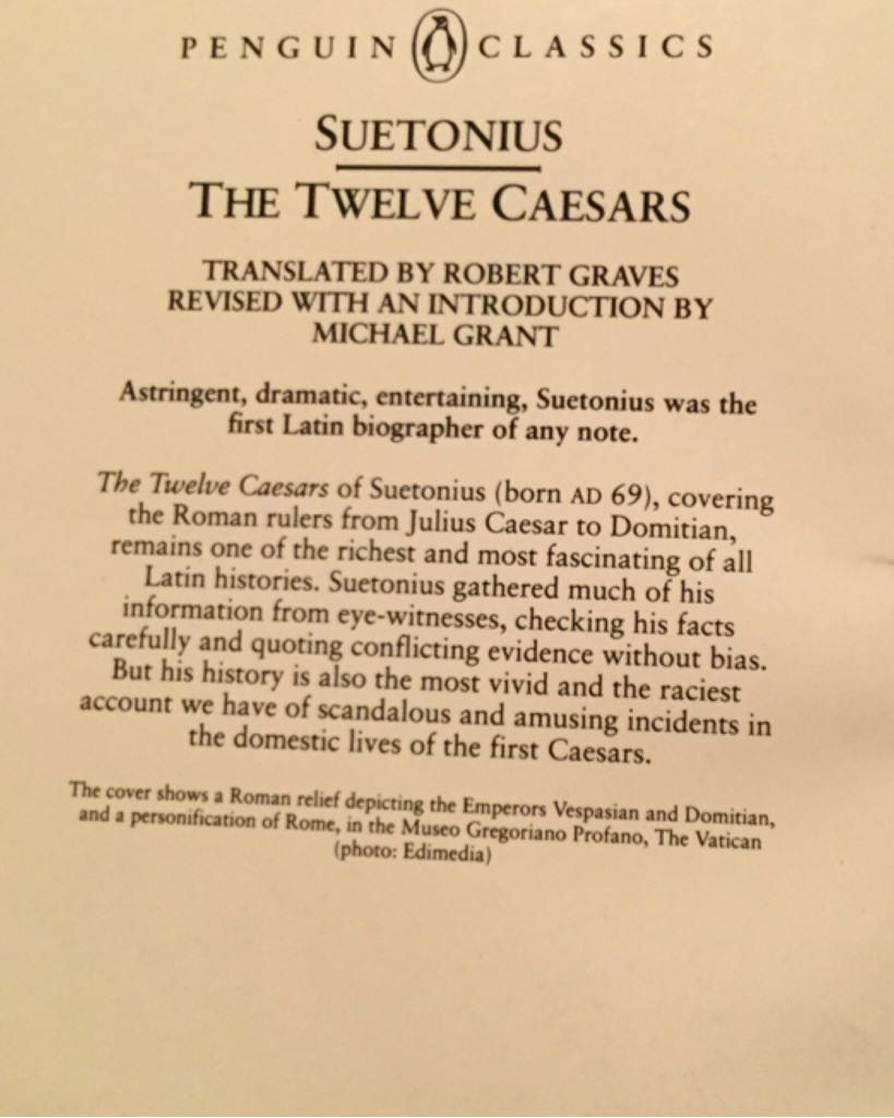 The Twelve Caesars. - Suetonius (Penguin Books - Paperback) book collectible [Barcode 9780140440720] - Main Image 2