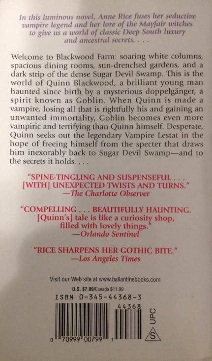 Blackwood Farm - Anne Rice (Ballantine Books - Paperback) book collectible [Barcode 0345443683] - Main Image 2