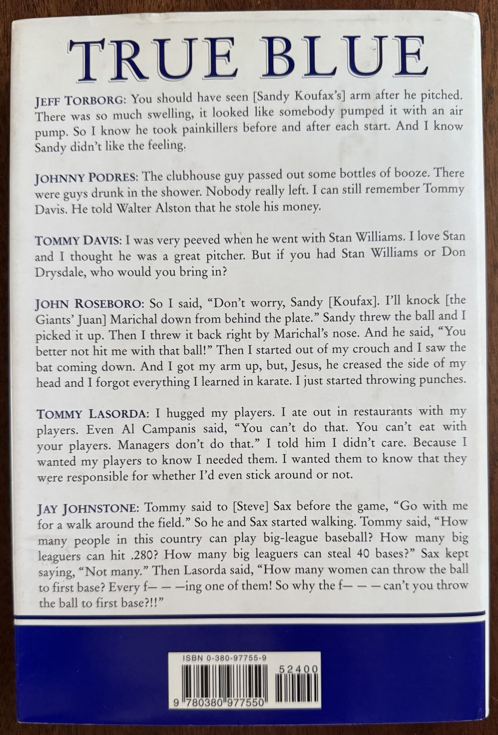 True Blue - Steve Delsohn (HarperCollins Publushers - Hardcover) book collectible [Barcode 9780380977550] - Main Image 2