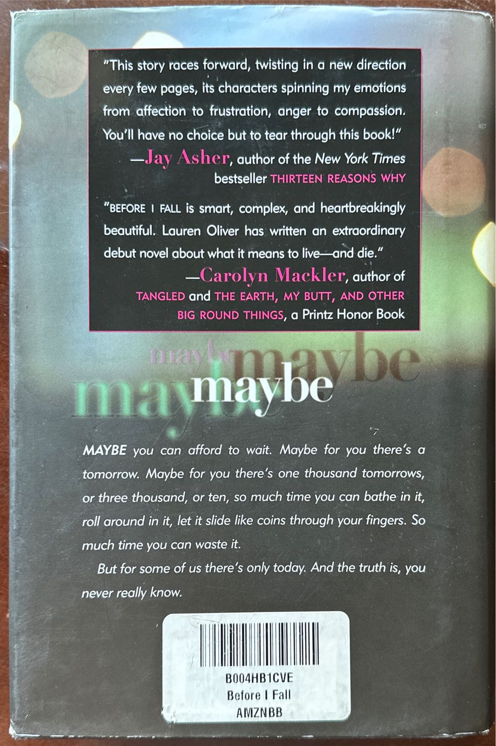 Before I Fall - Lauren Oliver (HarperCollins - Hardcover) book collectible [Barcode 9780061726804] - Main Image 2
