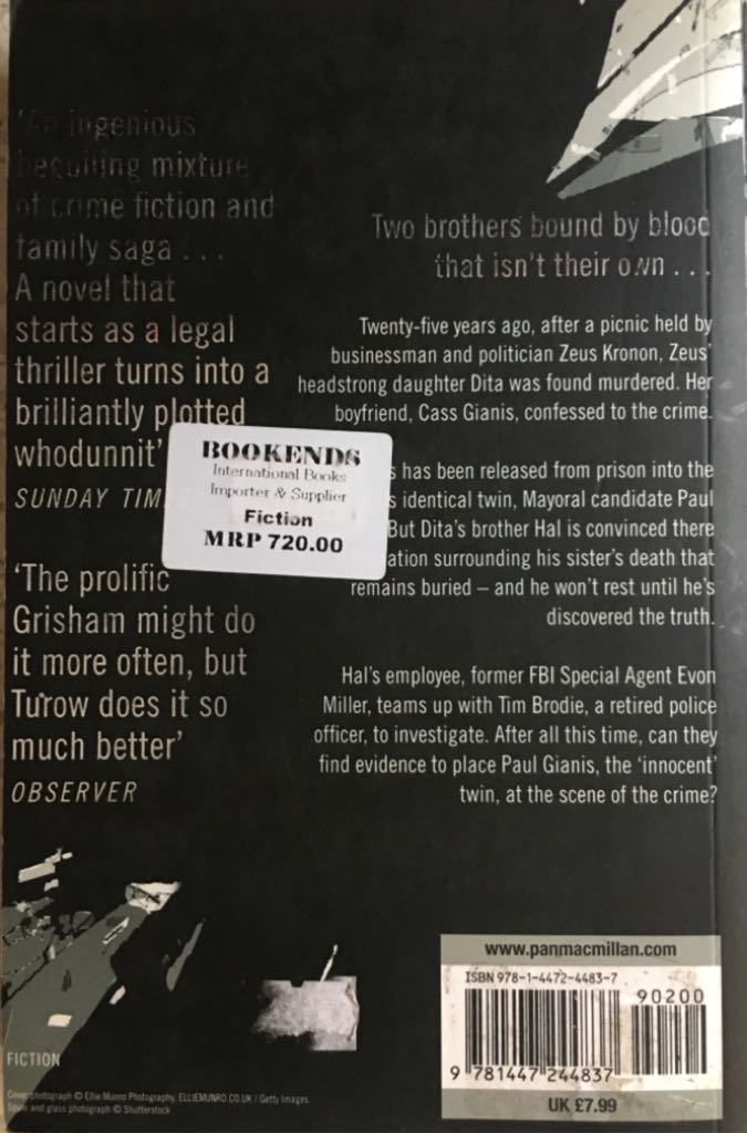 Identical - Scott Turow (Grand Central - Hardcover) book collectible [Barcode 9781447244837] - Main Image 2