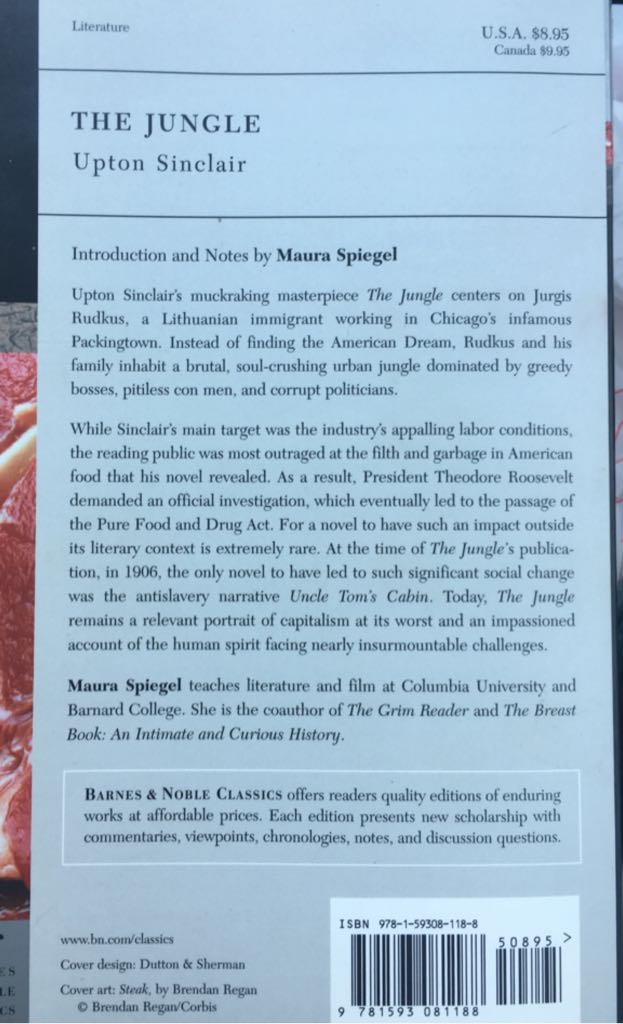 Jungle, The - Upton Sinclair (Barnes And Noble Classics - Paperback) book collectible [Barcode 9781593081188] - Main Image 2